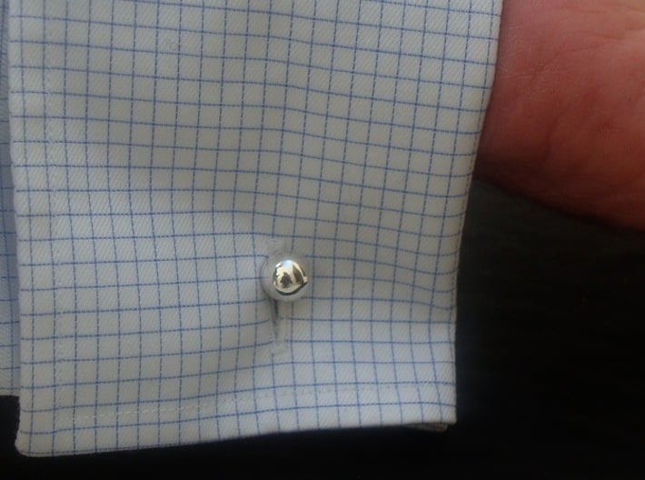 Dodecufflinks 3d printed Use (Back) [Polished Silver]