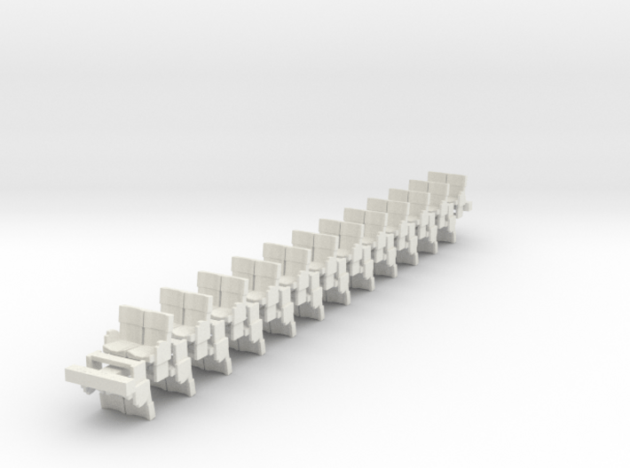 HO scale Modern Interior Seats X24  3d printed 