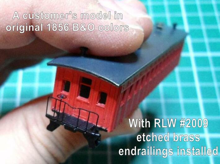 R02 N scale B&O 1856 passenger coach, w/o int. 3d printed 