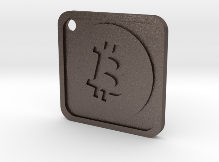 Keychain with Bitcoin Logo 3d printed 