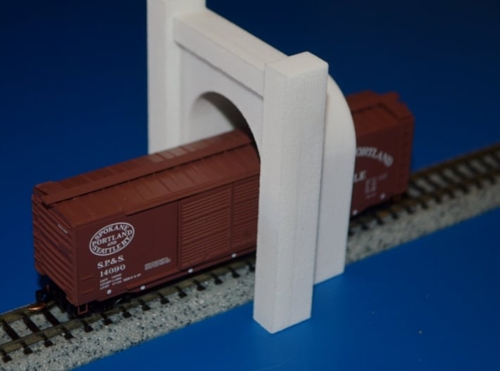 N-Scale SP&S Greenwood Cemetery Tunnel Portal 3d printed Unpainted Production Photo - Car & Track Not Included