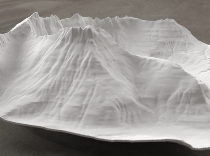 8'' Mt. Wilbur Terrain Model, Montana, USA 3d printed Radiance rendering