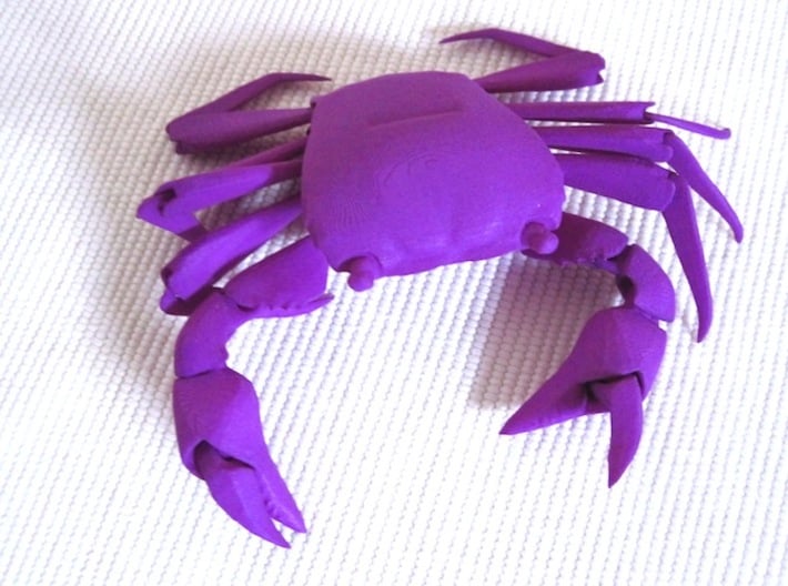 Articulated Crab (Pachygrapsus crassipes) 3d printed Violet Purple Strong & Flexible