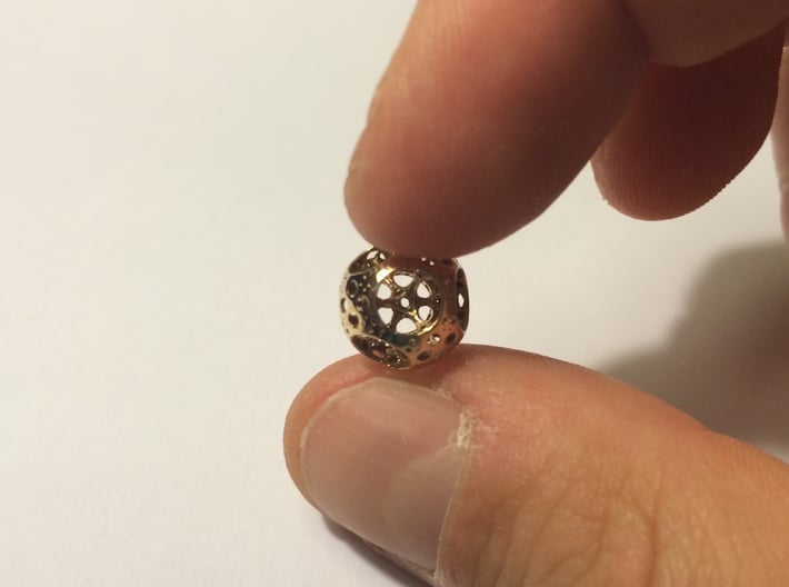 Apollonian Octahedron Supersmall 3d printed Polished Bronze