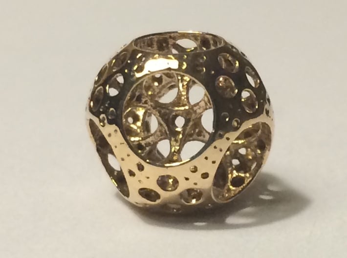 Apollonian Octahedron Supersmall 3d printed Polished Bronze