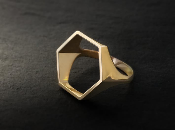 Hexagon Ring - Sz5 3d printed 