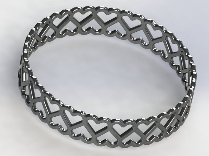 The Bracelet of Hearts 3d printed 