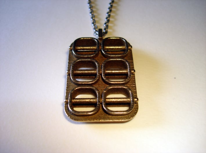 Skewed Necklace Pendant 3d printed Photo of an actual pendant. Chain not included.