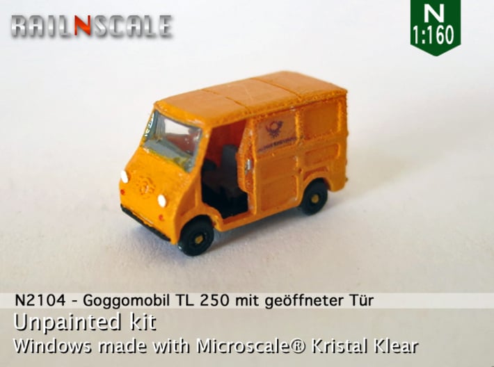 Goggomobil TL w/ opened door (N 1:160) 3d printed