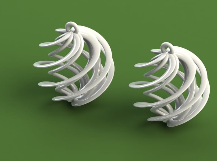 Swirly Earrings 3d printed 