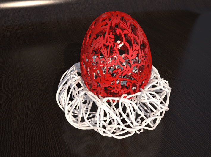 Birds Nest Egg Holder 3d printed Rendering of product