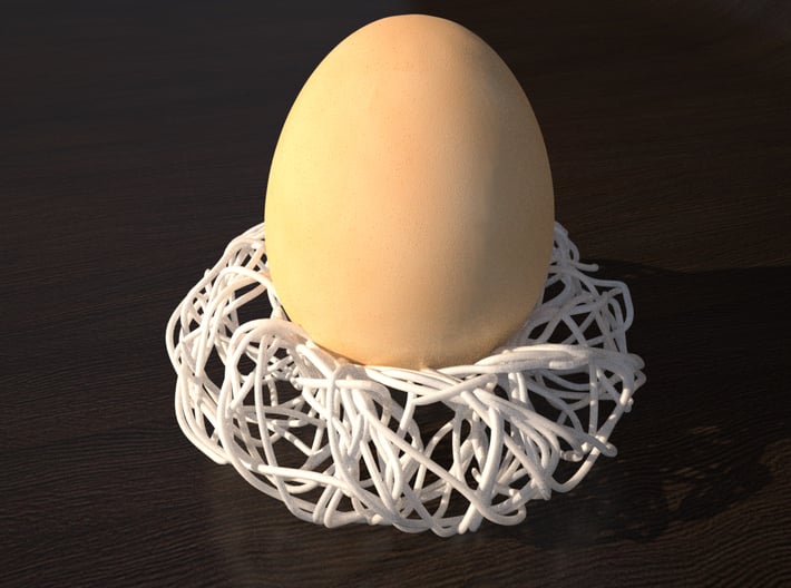 Birds Nest Egg Holder 3d printed Rendering of product