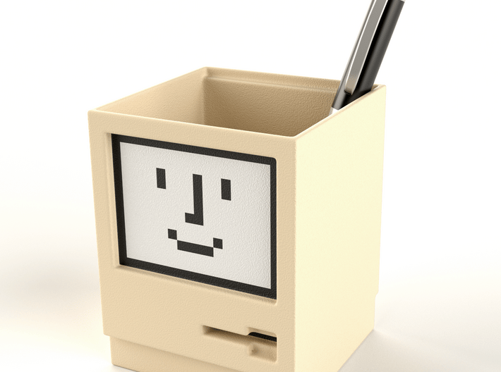 Apple Macintosh pen / card holder 3d printed Wouldn't this look great on your desk, table or cupboard?