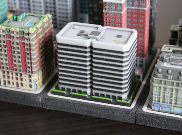 Chicago 80s Style Office Building 3 x 4 3d printed 