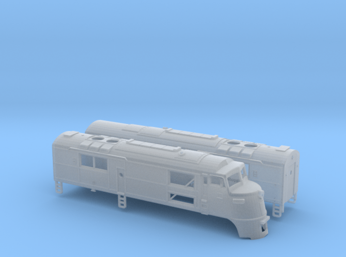 N Scale CNJ Baby-faced Baldwin A and B unit 3d printed 