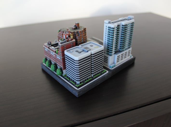Chicago 80s Style Office Building 3 x 4 3d printed