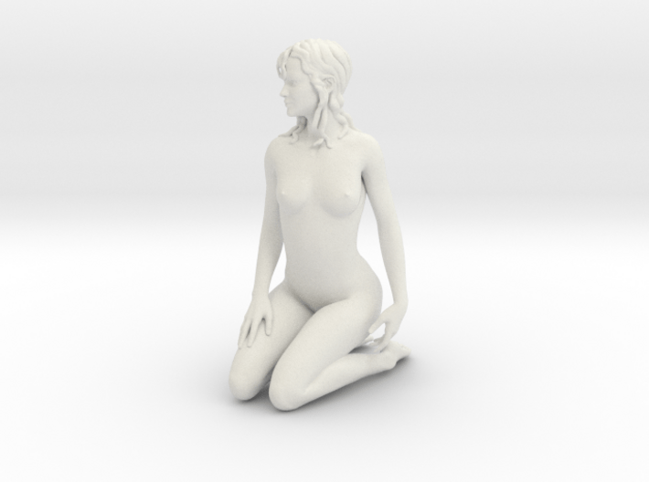 1:12 scale Nude sitting on folded legs WSF 3d printed 