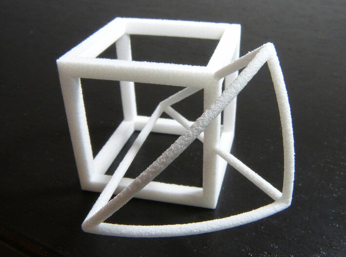 Cube with half-kite panel 3d printed 