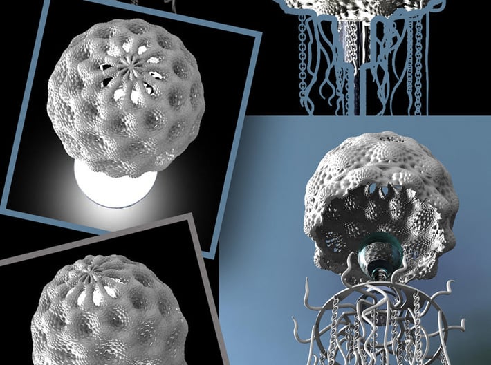 Jellyfish lampshade top : part A 3d printed This is Part A , also purchase part B & a lamp base