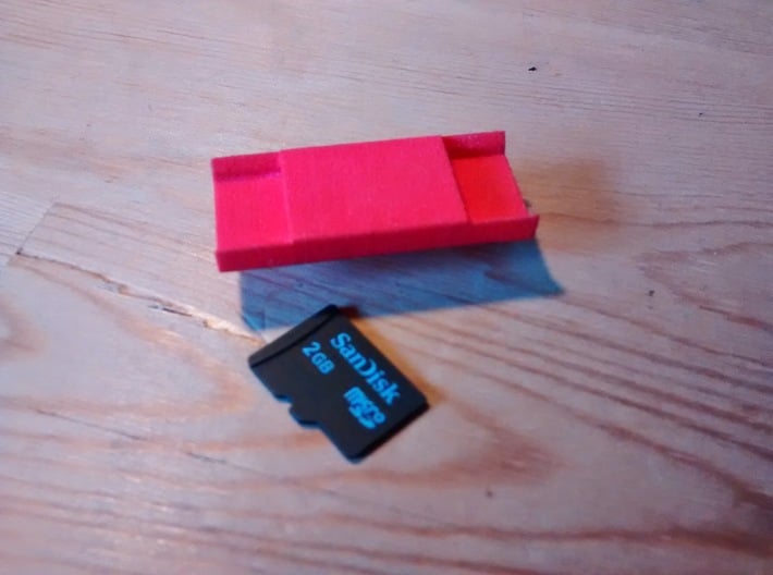 Watchband microSD holder 3d printed Top View
