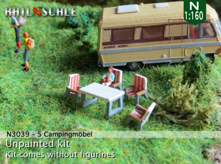 5 Campingmöbel (N 1:160) 3d printed 