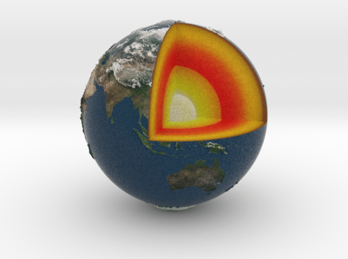 Earth with relief 3d printed 