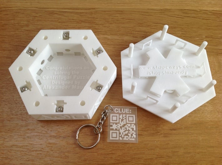 Centrifugal Puzzle Box 3d printed 'Clue' is sold separately (see description below)