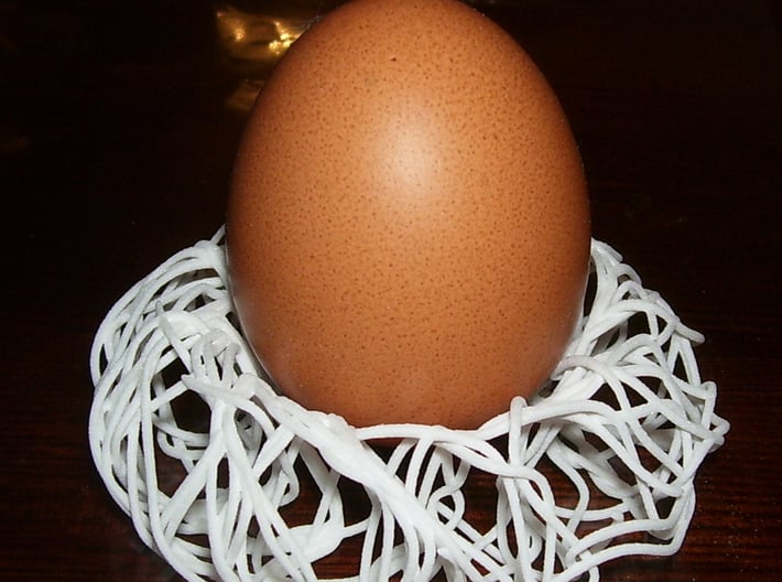 Birds Nest Egg Holder 3d printed photo of the holder with live egg