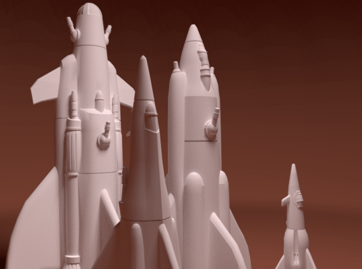 Martian War Rocket Fleet 3d printed 