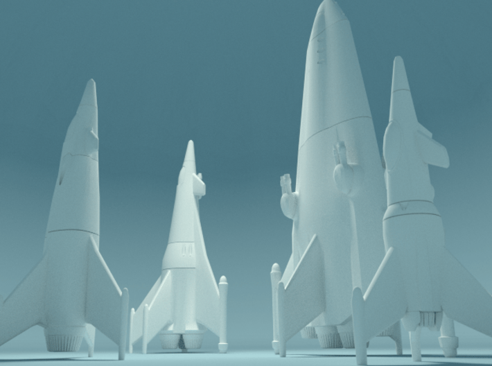 Earth War Rocket Fleet 3d printed