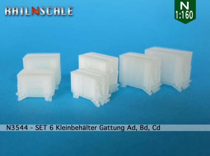 SET 6 Kleinbehälter (N 1:160) 3d printed 