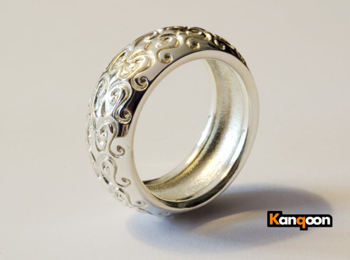 Sharon Ray - Tire Ring 3d printed Polished Silver printed in US11