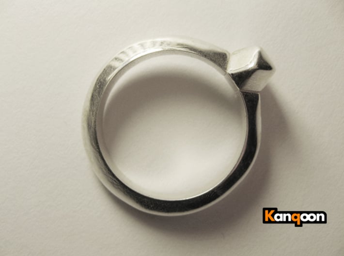 Kurtis - Ring 3d printed Polished Silver printed in US 8
