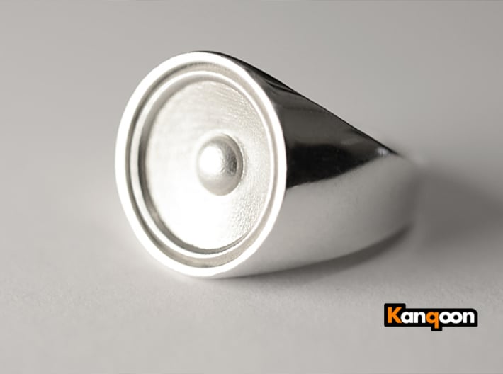 Screaming Sister - Signet Ring  3d printed Polished Silver printed in US 9