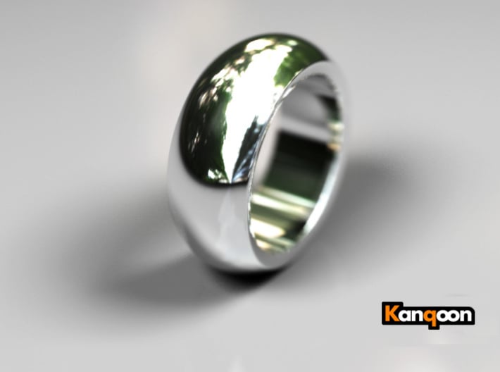 Ralph - Slick Ring Massiv 3d printed Premium Silver PREVIEW