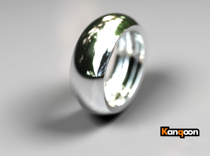 Ralph H. - Slick Ring Hollow 3d printed Polished Silver PREVIEW