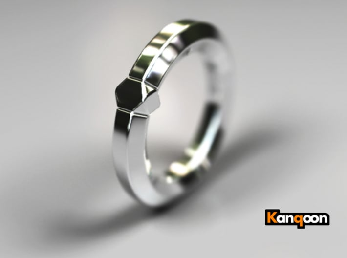 Hea - Ring 3d printed Polished Silver PREVIEW