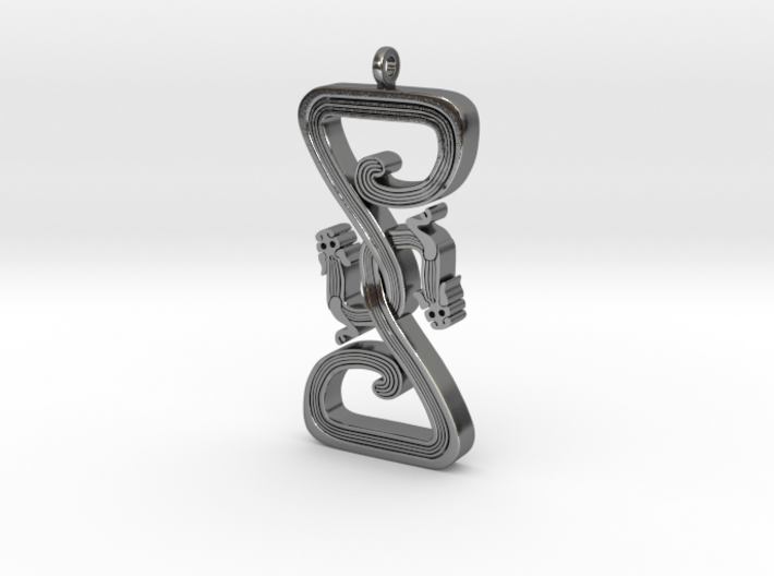 Intertwined Dragon pendant 3d printed 