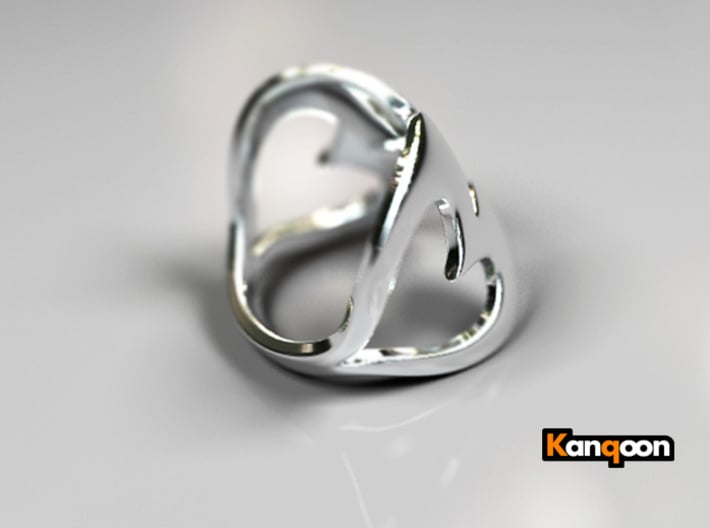Valentin - Ring 3d printed Polished Silver PREVIEW