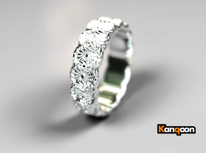 Daisy - Ring 3d printed Polished Silber PREVIEW