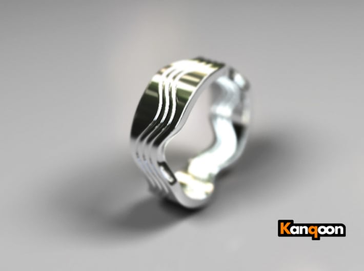 Dave - US 6.75 - 17.12mm inside diameter Ring 3d printed Polished Silver PREVIEW