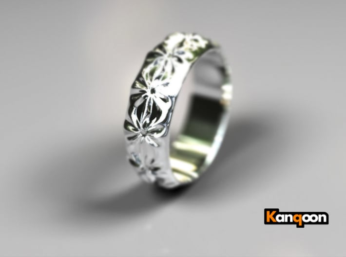Clementine - Ring - US 9 - 19 mm inside diameter 3d printed Polished Silver PREVIEW