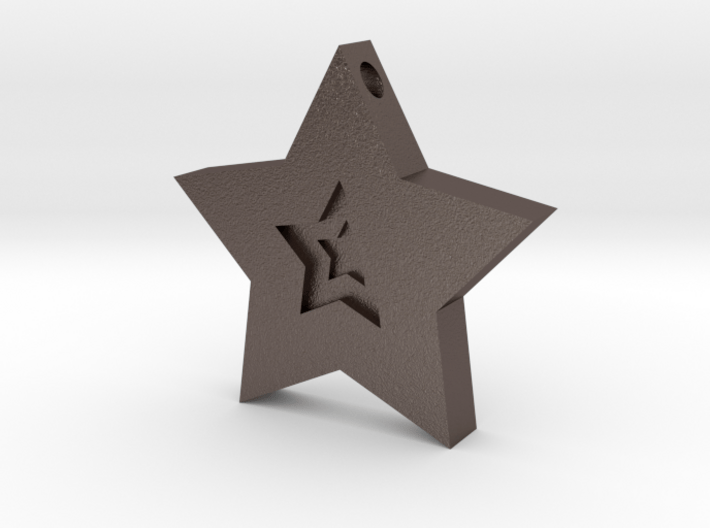 Star Charm (Precious metals)   3d printed 