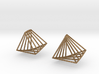 Rotating triangle earrings 3d printed 