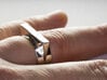 JetSet Triangle Ring 3d printed The JetSet Triangle Ring in Polished Silver