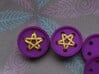 5/8" five-holed buttons (two) 3d printed printed in violet S+F