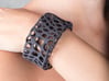 Cells Cuff (Size M) 3d printed Printed in Black Strong & Flexible Plastic