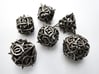 Thorn Dice Set 3d printed In stainless steel.