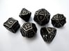 Large Premier Dice Set 3d printed In stainless steel and inked