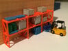 N Scale Warehouse Rack 3d printed Painted warehouse rack with various of my logistics related items. Forklift by Wuttermelon